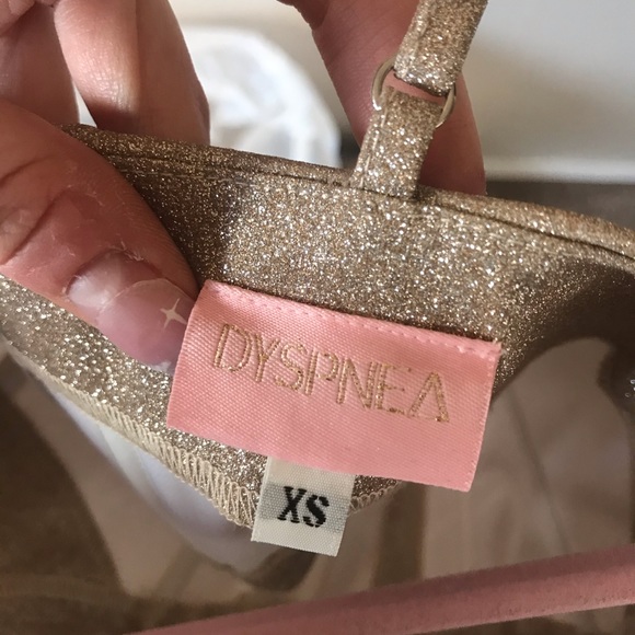 Dyspnea slay girl top glitter party crop top 50/50 Cotton/Polyeutherane - Picture 2 of 6